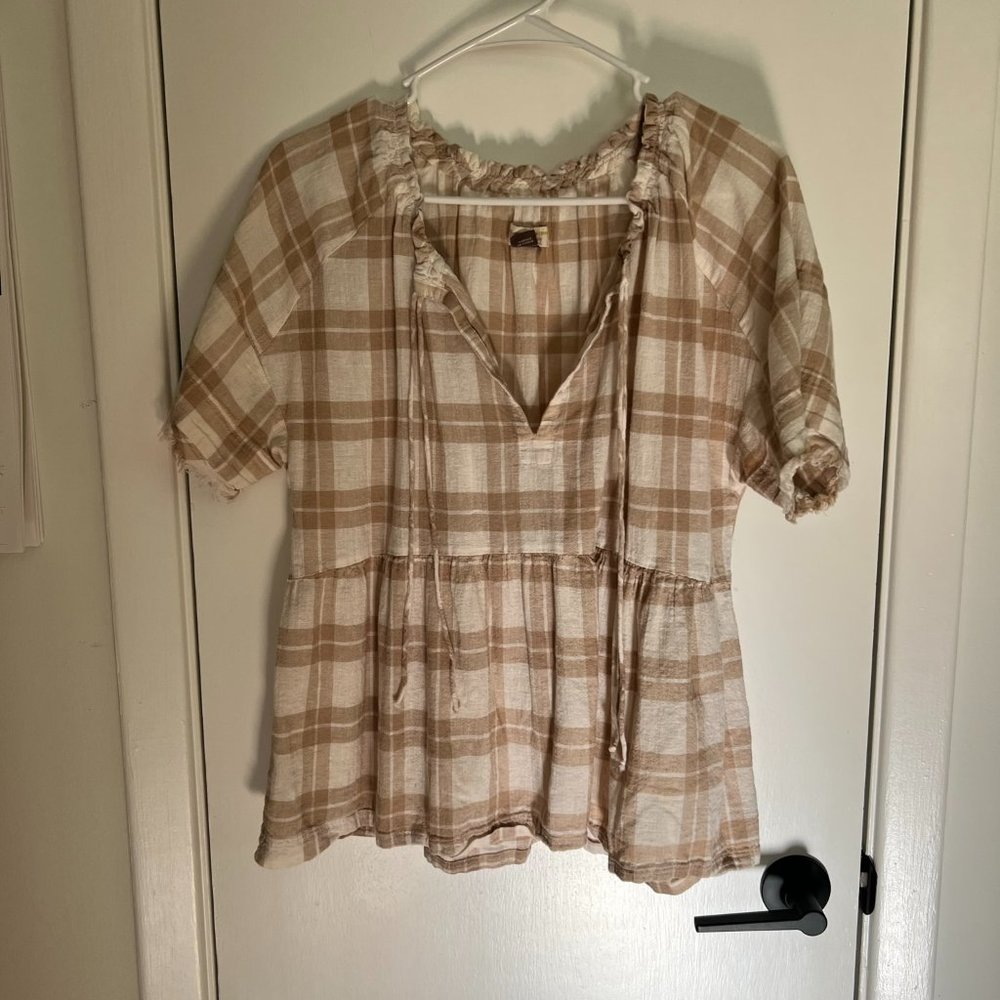 Anthropologie | Bette Babydoll Plaid Blouse